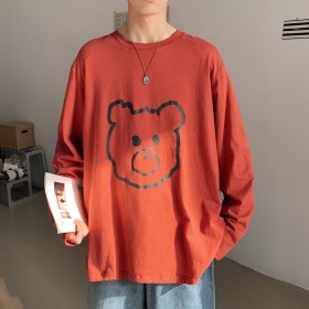 Spring and summer new bear long-sleeved T-shirt 