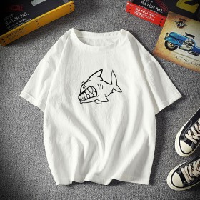 Short-sleeved t-shirt men's plus size five-point sleeve men's loose youth popular comfortable fashion printing