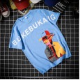 Summer new men's youth fashion handsome printed round neck casual half-sleeved men's tide men's shirt