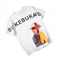 Summer new men's youth fashion handsome printed round neck casual half-sleeved men's tide men's shirt