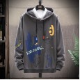 Boys spring wear new hooded sweater comfortable fashion casual trend wild youth print loose burst