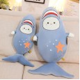 Shark plush toy cute long sleeping pillow great white shark super soft children gift boy rag doll doll