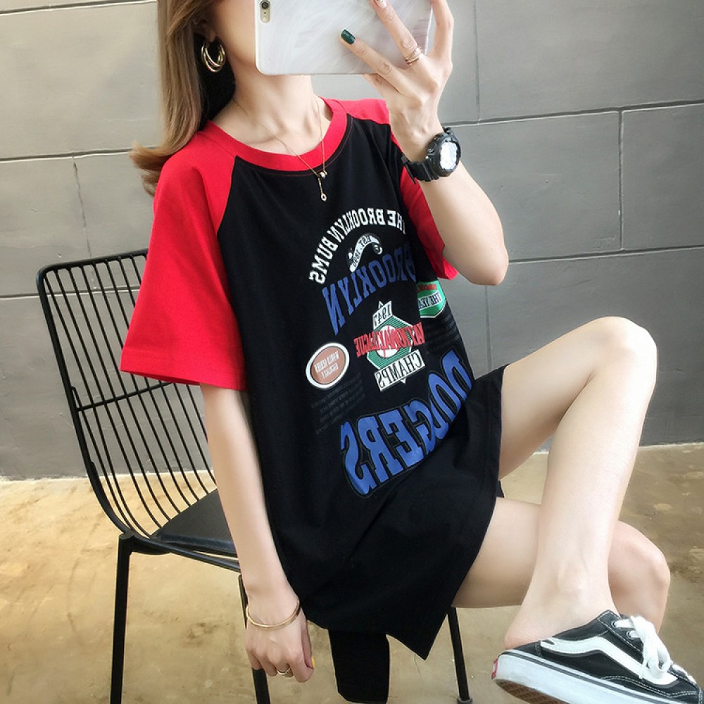 Summer new mm large size women's letters printing ladies shirt short sleeve t-shirt female students