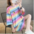 Summer new mm large size women's clothing increase women's shirt short-sleeved t-shirt female students