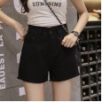 Summer new denim shorts women high waist loose loose edges were thin students hot pants shorts wide leg pants women