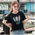 Summer new large size women's cotton loose short-sleeved t-shirt female solid color bottoming shirt top