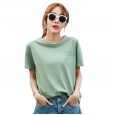 Summer new large size women's solid color printing bottoming shirt women's shirt loose short-sleeved t-shirt women