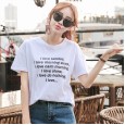 Summer new large size women's loose short-sleeved t-shirt female printing solid color student female shirt tide
