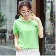 Summer new loose large size women's solid color letter printed shirt short-sleeved T-shirt women's tide
