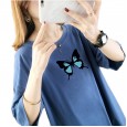 Fine cotton round neck short-sleeved t-shirt female summer  