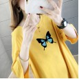 Fine cotton round neck short-sleeved t-shirt female summer  